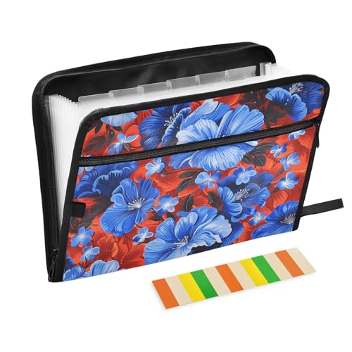 Papier-Organizer, 13 Fächer, A4, Briefgröße mit Reißverschluss, für Bürobedarf, Ordner mit Taschen, Blau Papier-Organizer, 13 Fächer, A4, Briefgröße mit Reißverschluss, für Bürobedarf, Ordner mit Taschen, Blau von KLL