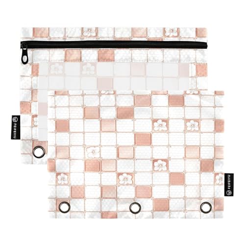 Quadrate, weiße rotgoldene Blumenringe, Ordnertaschen, Aufbewahrungstasche für Ordner, Ordner mit 3 Löchern, für Büro, Zuhause, Reisen, Karten, Aufbewahrungsbehälter Quadrate, weiße rotgoldene Blumenringe, Ordnertaschen, Aufbewahrungstasche für Ordner, Ordner mit 3 Löchern, für Büro, Zuhause, Reisen, Karten, Aufbewahrungsbehälter von KLL