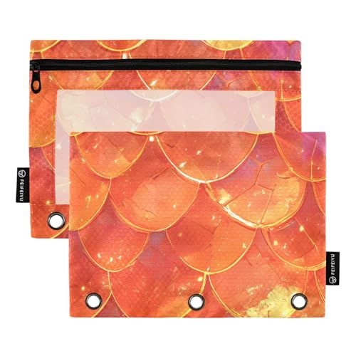 Red Dragon Scales Glitzernde Bindertaschen Kunststoff Federmäppchen für 3 Ringe Ordner mit drei Ringen für Kinder Schreibwarenbedarf Red Dragon Scales Glitzernde Bindertaschen Kunststoff Federmäppchen für 3 Ringe Ordner mit drei Ringen für Kinder Schreibwarenbedarf von KLL
