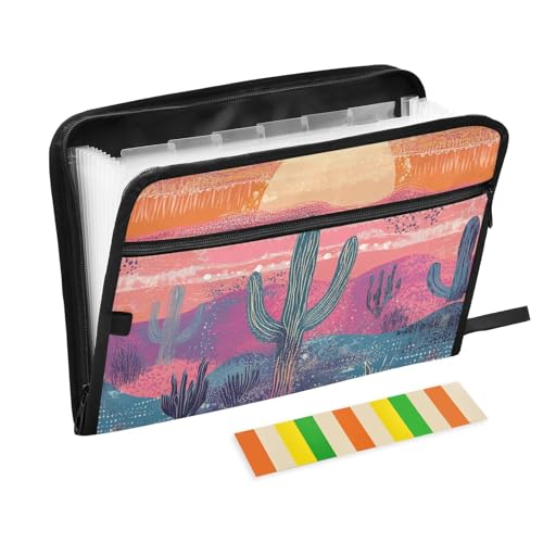 Retro-Mappe mit Taschen, 13 Taschen, A4, Briefgröße mit Reißverschluss, für Bürobedarf, Aktenhüllen, Para Guardar Documentos von KLL