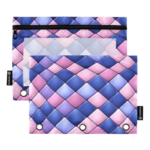 Rhomboid Royal Blue Pink Binder Taschen Make-up Tasche für Ringe Binder Aufbewahrung mit 3 Löchern für Untersuchung Ofhce Supplies von KLL