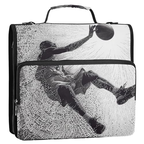 Ringbuch für Basketballspieler, 3 Ringe, 3,8 cm, Reißverschluss, mit Schultergurt und Griff, wasserdicht, Dokumentenordner, Organizer für Schule/Büro, Cremallera de carpeta Ringbuch für Basketballspieler, 3 Ringe, 3,8 cm, Reißverschluss, mit Schultergurt und Griff, wasserdicht, Dokumentenordner, Organizer für Schule/Büro, Cremallera de carpeta von KLL