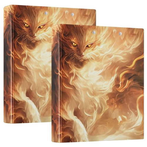 Ringbuch mit 3 Ringen, 3,8 cm, Katze, Giclée, leuchtende Flamme, Stil mit Klemmbrett, 1/2 Packungen, Schulbedarf, Ordner, 200 Blatt, 2 Stück Ringbuch mit 3 Ringen, 3,8 cm, Katze, Giclée, leuchtende Flamme, Stil mit Klemmbrett, 1/2 Packungen, Schulbedarf, Ordner, 200 Blatt, 2 Stück von KLL