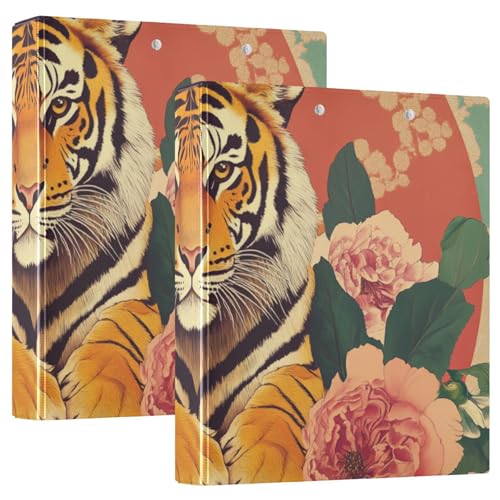 Ringbuch mit 3 Ringen, 3,8 cm, Retro-Tier-Blumenmuster mit Klemmbrett, 1/2er-Pack, Schulhefter Hardcover, 2 Stück Ringbuch mit 3 Ringen, 3,8 cm, Retro-Tier-Blumenmuster mit Klemmbrett, 1/2er-Pack, Schulhefter Hardcover, 2 Stück von KLL