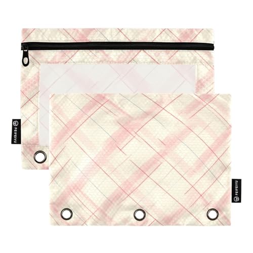 Ringbuch mit 3 Ringen, kariert, mit Reißverschluss, für Kinder, Schreibwarenzubehör, Rosa / Elfenbein Ringbuch mit 3 Ringen, kariert, mit Reißverschluss, für Kinder, Schreibwarenzubehör, Rosa / Elfenbein von KLL