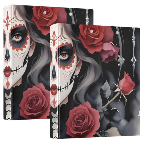 Ringbuch mit drei Ringen, 3,5 cm, Gothic-Stil, mexikanischer Zuckerschädel Mädchen mit Klemmbrett, 1/2er-Pack, Schulhefter Hardcover, 2 Stück Ringbuch mit drei Ringen, 3,5 cm, Gothic-Stil, mexikanischer Zuckerschädel Mädchen mit Klemmbrett, 1/2er-Pack, Schulhefter Hardcover, 2 Stück von KLL