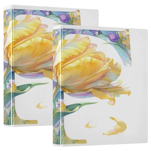 Ringbuch mit drei Ringen, 3,5 cm und 1,27 cm, floralmorpher Buchstabe T, bunte Tulipa-Blume, Aquarell, mit Tascheneinband, 1/2 Packungen, Schulhefter, 200 Blatt, 2 Stück Ringbuch mit drei Ringen, 3,5 cm und 1,27 cm, floralmorpher Buchstabe T, bunte Tulipa-Blume, Aquarell, mit Tascheneinband, 1/2 Packungen, Schulhefter, 200 Blatt, 2 Stück von KLL
