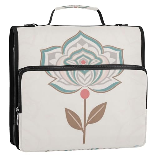Ringbuch mit exotischen geometrischen Mustern, Blumenmuster, 3 Ringe, Organizer mit Riemen, wasserdicht, mit Reißverschluss, Portfolio für Schule, Clip de Cremallera Resistente Ringbuch mit exotischen geometrischen Mustern, Blumenmuster, 3 Ringe, Organizer mit Riemen, wasserdicht, mit Reißverschluss, Portfolio für Schule, Clip de Cremallera Resistente von KLL