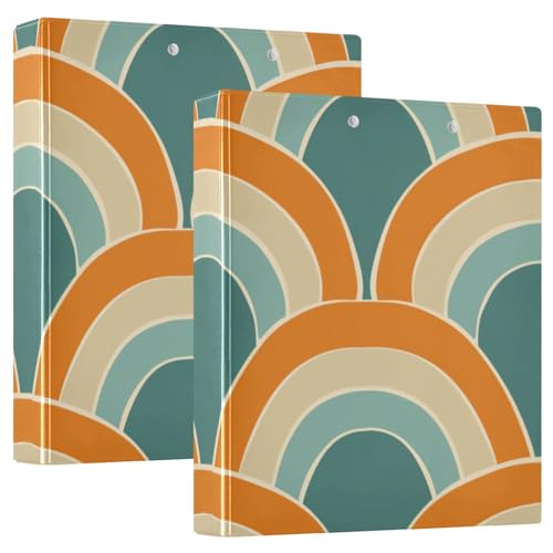 Ringbuch mit runden Ringen, 3,5 cm, Orange und Blaugrün, nahtloses Muster mit Klemmbrett, 1/2er-Pack, Schulbedarf, Ordner, 200 Blatt, 2 Stück Ringbuch mit runden Ringen, 3,5 cm, Orange und Blaugrün, nahtloses Muster mit Klemmbrett, 1/2er-Pack, Schulbedarf, Ordner, 200 Blatt, 2 Stück von KLL