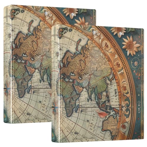 Ringbuch mit runden Ringen, 3,8 cm, Vintage-Pfauenmuster mit Tascheneinband, 1/2er-Pack, Schulhefter Hardcover, 2 Stück Ringbuch mit runden Ringen, 3,8 cm, Vintage-Pfauenmuster mit Tascheneinband, 1/2er-Pack, Schulhefter Hardcover, 2 Stück von KLL