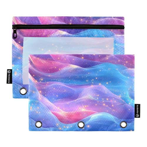 Ringbuchtaschen in Regenbogenfarben, 3-fach gelocht, für Ordner, 3 Ringe mit 3 Löchern, für Schule, Schreibwaren, Rosa von KLL