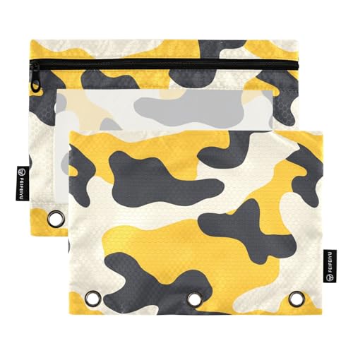 Ringbuchtaschen mit 3 Ringen, Camouflage, Gelb, Beige, 3 Locher für Ordner, Ordner mit 3 Ringen, für Bürobedarf Ringbuchtaschen mit 3 Ringen, Camouflage, Gelb, Beige, 3 Locher für Ordner, Ordner mit 3 Ringen, für Bürobedarf von KLL