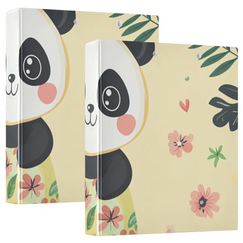 Ringbücher mit drei Ringen, 3,8 cm, niedlich, schlicht, Panda-Blumen, Pastellfarben, mit Tascheneinband, 1/2 Packungen, Schulhefter, Hardcover, 2 Stück Ringbücher mit drei Ringen, 3,8 cm, niedlich, schlicht, Panda-Blumen, Pastellfarben, mit Tascheneinband, 1/2 Packungen, Schulhefter, Hardcover, 2 Stück von KLL