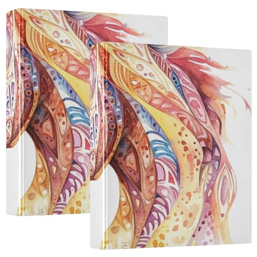 Runde Ringbinder, 3,8 cm, böhmisches charmantes Pferd mit Klemmbrett, 1/2 Packungen, Schulbinder, Hardcover, 2 Stück Runde Ringbinder, 3,8 cm, böhmisches charmantes Pferd mit Klemmbrett, 1/2 Packungen, Schulbinder, Hardcover, 2 Stück von KLL