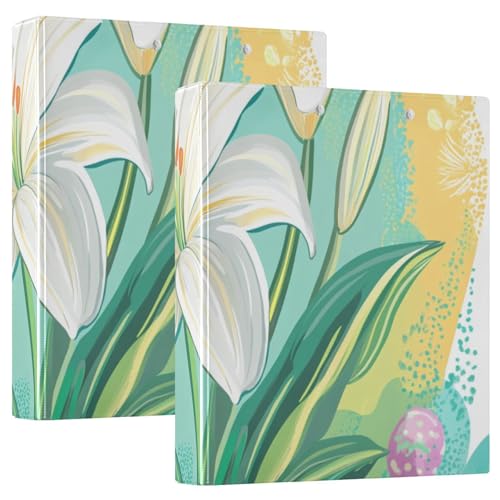 Runde Ringbücher 1-1/2 Zoll Happy Easter Lilie Blume mit Klemmbrett 1/2 Packung Ordner Schulhefter Hardcover 2 Stück Runde Ringbücher 1-1/2 Zoll Happy Easter Lilie Blume mit Klemmbrett 1/2 Packung Ordner Schulhefter Hardcover 2 Stück von KLL