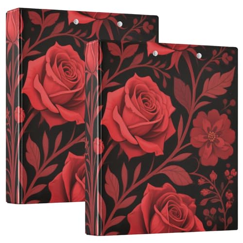 Runde Ringbücher 1 und 1/2 Zoll Gothic Rote Rosen mit Tascheneinband 1/2 Pack Schulbedarf Binder Hardcover 2 Stück Runde Ringbücher 1 und 1/2 Zoll Gothic Rote Rosen mit Tascheneinband 1/2 Pack Schulbedarf Binder Hardcover 2 Stück von KLL