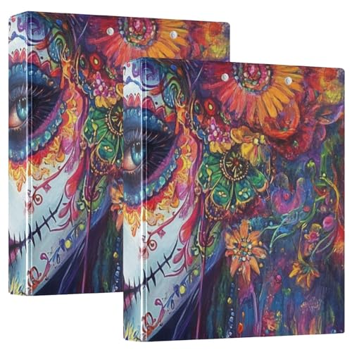 Runde Ringe Notizbuch Ordner, 3,8 cm Durchmesser De Los Muertos Mexikanischer Zuckerschädel Mädchen mit Klemmbrett, 1/2 Stück, Schulordner, Hardcover, 2 Stück Runde Ringe Notizbuch Ordner, 3,8 cm Durchmesser De Los Muertos Mexikanischer Zuckerschädel Mädchen mit Klemmbrett, 1/2 Stück, Schulordner, Hardcover, 2 Stück von KLL