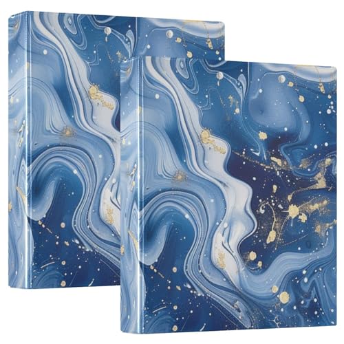 Runde Ringe Notizbuch Ordner 3,8 cm Blau und Weiß Marmor mit Klemmbrett 1/2 Pack Schulbedarf Binder Hardcover 2 Stück Runde Ringe Notizbuch Ordner 3,8 cm Blau und Weiß Marmor mit Klemmbrett 1/2 Pack Schulbedarf Binder Hardcover 2 Stück von KLL