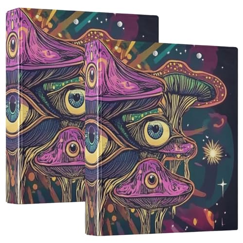 Runder Ringbuch, 3,8 cm, Pilz mit Augen, psychedelisch, mit Klemmbrett, 1/2 Packungen, Schulordner, Hardcover, 2 Stück Runder Ringbuch, 3,8 cm, Pilz mit Augen, psychedelisch, mit Klemmbrett, 1/2 Packungen, Schulordner, Hardcover, 2 Stück von KLL