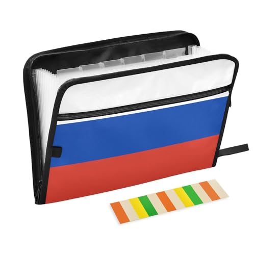 Schnellhefter mit russischer Flagge, russische Föderation, blau, rot, erweiterbar, 13 Fächer, A4, Briefgröße mit Reißverschluss, für Bürobedarf, große Aktenordner, Carpetas de Schnellhefter mit russischer Flagge, russische Föderation, blau, rot, erweiterbar, 13 Fächer, A4, Briefgröße mit Reißverschluss, für Bürobedarf, große Aktenordner, Carpetas de von KLL