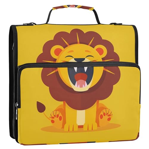 Süßer Happy Lion 3 Ringe 3,8 cm Reißverschluss Ordner mit Griff inklusive Reißverschlusstasche Dokumentenmappe Organizer für Schule Süßer Happy Lion 3 Ringe 3,8 cm Reißverschluss Ordner mit Griff inklusive Reißverschlusstasche Dokumentenmappe Organizer für Schule von KLL