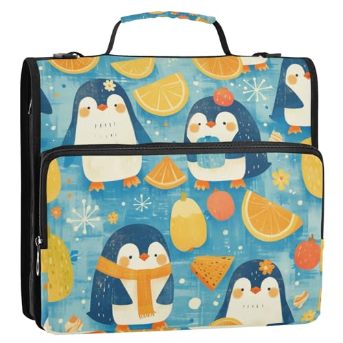 Süßer Sommer-Pinguin, 3,8 cm, 3 Ringe, Ordner, Reißverschluss mit Schultergurt und Griff, mehrere Taschen, Schulordner, Organizer für Mittelschüler Süßer Sommer-Pinguin, 3,8 cm, 3 Ringe, Ordner, Reißverschluss mit Schultergurt und Griff, mehrere Taschen, Schulordner, Organizer für Mittelschüler von KLL