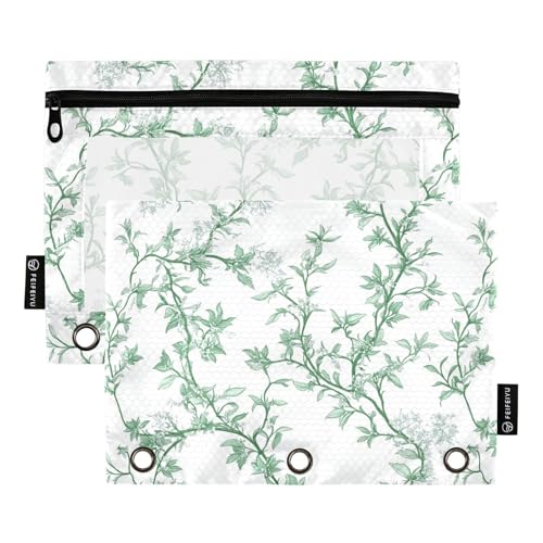 Süßer Thymian weißer Ringbuch-Taschen-Federmäppchen für Ringbinder, Aufbewahrung mit 3 Löchern für Schüler-Schreibwaren von KLL