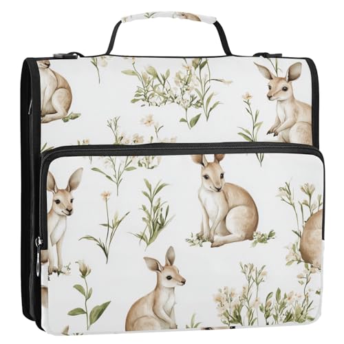 Sweet Kangaroo Ringbuch mit 3 Ringen, Reißverschluss, mit Schultergurt, mehrere Taschen, tragbares Portfolio für Schule/Büro, Gestor de documentos Sweet Kangaroo Ringbuch mit 3 Ringen, Reißverschluss, mit Schultergurt, mehrere Taschen, tragbares Portfolio für Schule/Büro, Gestor de documentos von KLL