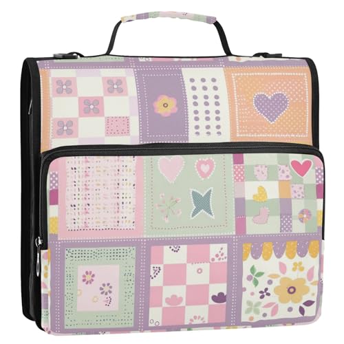 Twilight Purple 3 Ringe Reißverschluss Ordner mit Riemen, wasserdicht, tragbar, für Zuhause, Reisen, sichere Aufbewahrungstasche für Mittelschule, Encuadernador de cremallera von KLL