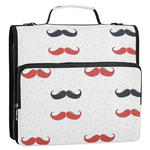 Vatertags-Schnurrbart mit 3 Ringen, 3,8 cm, Reißverschluss und Gurt, leicht zu transportieren, Dokumenten-Organizer für Schule/Büro, Carpeta con cremallera Vatertags-Schnurrbart mit 3 Ringen, 3,8 cm, Reißverschluss und Gurt, leicht zu transportieren, Dokumenten-Organizer für Schule/Büro, Carpeta con cremallera von KLL