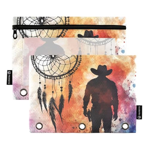 Western Cowboy Traumfänger Tribal Boho Große Wildnis Ringe Binder Tasche 3 Loch Tasche für 3 Ringe Binder Tasche mit Reißverschluss für Studenten Schreibwaren Organizer Upplies Western Cowboy Traumfänger Tribal Boho Große Wildnis Ringe Binder Tasche 3 Loch Tasche für 3 Ringe Binder Tasche mit Reißverschluss für Studenten Schreibwaren Organizer Upplies von KLL