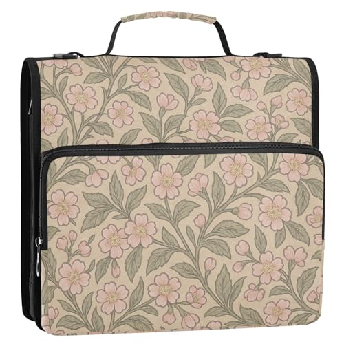 William Morris Ringbuch-Organizer mit Kirschblütenmuster, 3,8 cm, mit Griff und abnehmbarem Schultergurt, wasserdichte Dokumenten-Organizer, Tasche, geeignet für Mittelschule, Clip de Cremallera William Morris Ringbuch-Organizer mit Kirschblütenmuster, 3,8 cm, mit Griff und abnehmbarem Schultergurt, wasserdichte Dokumenten-Organizer, Tasche, geeignet für Mittelschule, Clip de Cremallera von KLL