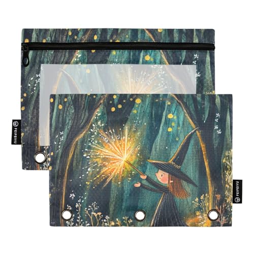 Wizard Magic Personalisierte Ordner, Stoff-Federmäppchen für Ringe, Ordner, Organizer mit Reißverschluss, für Prüfungsbüro, Organizer von KLL