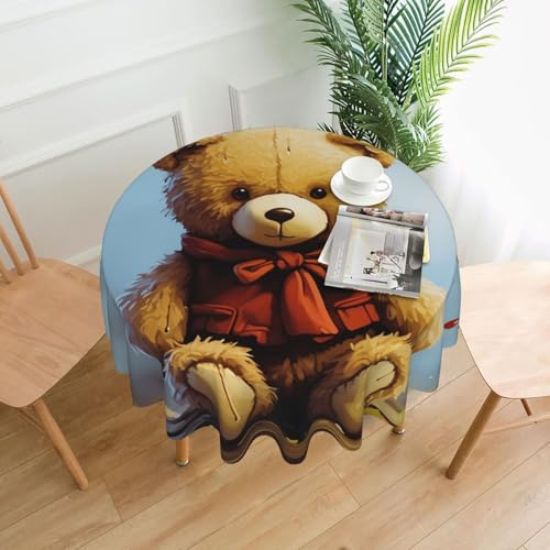 KLLTYHMU Runde Tischdecken, 152,4 cm, wasserdicht, flecken- und knitterfrei, Motiv: Miss You Bär, dekorative Bauernhaus-Tischdecke für Picknick, Party, Esszimmer, Zuhause, Innen- und Außenbereich KLLTYHMU Runde Tischdecken, 152,4 cm, wasserdicht, flecken- und knitterfrei, Motiv: Miss You Bär, dekorative Bauernhaus-Tischdecke für Picknick, Party, Esszimmer, Zuhause, Innen- und Außenbereich von KLLTYHMU