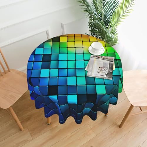 KLLTYHMU Runde Tischdecken, 152,4 cm, wasserdicht, flecken- und knitterfrei, bunt, quadratisch, dekorativ, Bauernhaus-Tischdecke für Picknick, Party, Esszimmer, Zuhause, Innen- und Außenbereich KLLTYHMU Runde Tischdecken, 152,4 cm, wasserdicht, flecken- und knitterfrei, bunt, quadratisch, dekorativ, Bauernhaus-Tischdecke für Picknick, Party, Esszimmer, Zuhause, Innen- und Außenbereich von KLLTYHMU