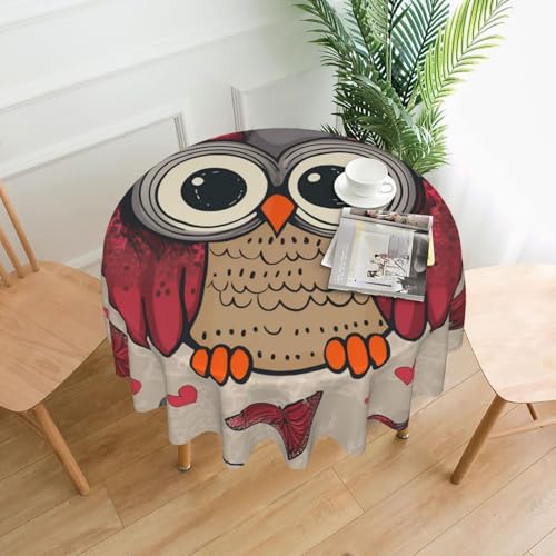 KLLTYHMU Runde Tischdecken, wasserdicht, flecken- und knitterfrei, runde Tischdecke, Motiv: Eulen, dekorative Bauernhaus-Tischdecke für Picknick, Party, Esszimmer, Zuhause, Innen- und Außenbereich KLLTYHMU Runde Tischdecken, wasserdicht, flecken- und knitterfrei, runde Tischdecke, Motiv: Eulen, dekorative Bauernhaus-Tischdecke für Picknick, Party, Esszimmer, Zuhause, Innen- und Außenbereich von KLLTYHMU