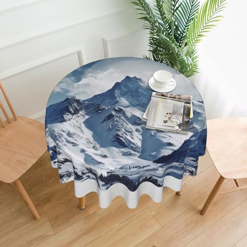 KLLTYHMU Runde Tischdecken, wasserdicht, flecken- und knitterfrei, runde Tischdecke, Schneegebirge, dekorative Bauernhaus-Tischdecke für Picknick, Party, Esszimmer, Zuhause, Innen- und Außenbereich KLLTYHMU Runde Tischdecken, wasserdicht, flecken- und knitterfrei, runde Tischdecke, Schneegebirge, dekorative Bauernhaus-Tischdecke für Picknick, Party, Esszimmer, Zuhause, Innen- und Außenbereich von KLLTYHMU