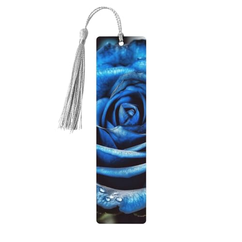 Lesezeichen aus Holz mit blauen Rosen für Buchliebhaber, DIY-Holzhandwerk, Lesezeichen, Holzanhänger zum Aufhängen mit bunten Quasten, Holzanhänger, Etiketten, Ornamente, ungewöhnliches Geschenk für Lesezeichen aus Holz mit blauen Rosen für Buchliebhaber, DIY-Holzhandwerk, Lesezeichen, Holzanhänger zum Aufhängen mit bunten Quasten, Holzanhänger, Etiketten, Ornamente, ungewöhnliches Geschenk für von KLLTYHMU