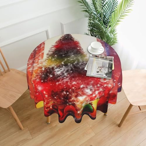 Runde Tischdecken, 152,4 cm, wasserdicht, flecken- und knitterfrei, runde Tischdecke, Weihnachtsfeier, dekorative Bauernhaus-Tischdecke für Picknick, Party, Esszimmer, Zuhause, Innen- und Außenbereich Runde Tischdecken, 152,4 cm, wasserdicht, flecken- und knitterfrei, runde Tischdecke, Weihnachtsfeier, dekorative Bauernhaus-Tischdecke für Picknick, Party, Esszimmer, Zuhause, Innen- und Außenbereich von KLLTYHMU