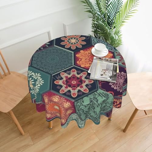 Runde Tischdecken, 152,4 cm, wasserdicht, flecken- und knitterfrei, schöne sechseckige dekorative Bauernhaus-Tischdecke für Picknick, Party, Esszimmer, Zuhause, Innen- und Außenbereich Runde Tischdecken, 152,4 cm, wasserdicht, flecken- und knitterfrei, schöne sechseckige dekorative Bauernhaus-Tischdecke für Picknick, Party, Esszimmer, Zuhause, Innen- und Außenbereich von KLLTYHMU