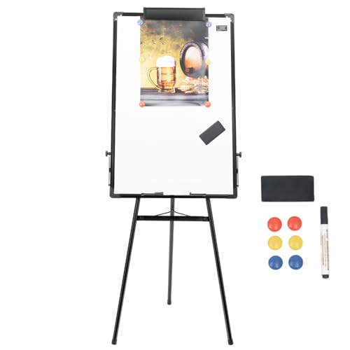 Magnetische Whiteboard-Staffelei Höhenverstellbar Dreibein Flip Chart Board Tragbares Trocken Abwischbare Tafel Dreibein Whiteboards mit Magnete, Radiergummi und Whiteboard-Stift Magnetische Whiteboard-Staffelei Höhenverstellbar Dreibein Flip Chart Board Tragbares Trocken Abwischbare Tafel Dreibein Whiteboards mit Magnete, Radiergummi und Whiteboard-Stift von KLOOLIVE
