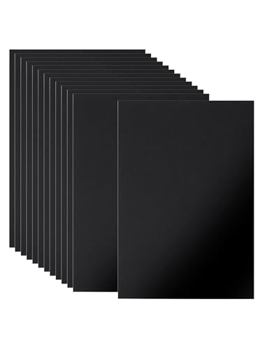 50 Blatt A4 Tonpapier Schwarz, 110g/m² Tonkarton Bastelpapier Tonzeichenpapier Kraftpapier zum Basteln und Gestalten, Malen & Drucken von KLOP256