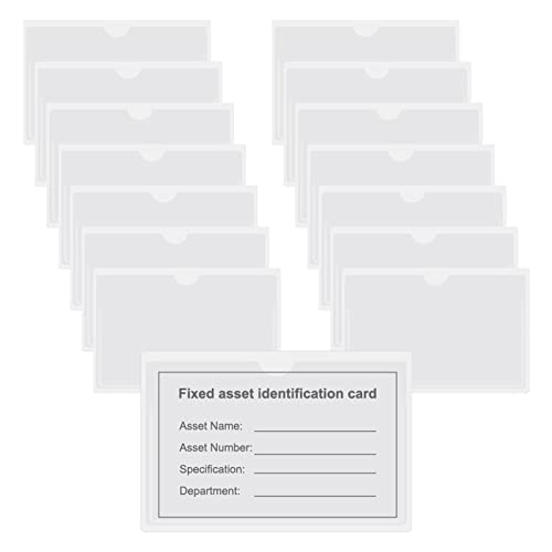 KLOP256 Transparente Kartenhüllen, 15 Stück Kartenhüllen mit hoher Öffnung, selbstklebend, Kartenhalter für Lager, Büro zu Hause von KLOP256