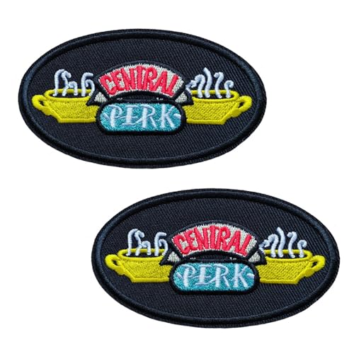 KLORIZ 2 x Central Perk Stickerei zum Aufbügeln auf Fernsehfilm Stoff Kleidung Zubehör von KLORIZ