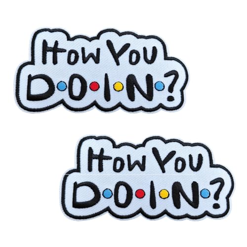 KLORIZ Aufnäher zum Aufbügeln, Aufschrift "How You Doing", Text, Slogan, Stoff, Bekleidungszubehör, 2 Stück von KLORIZ