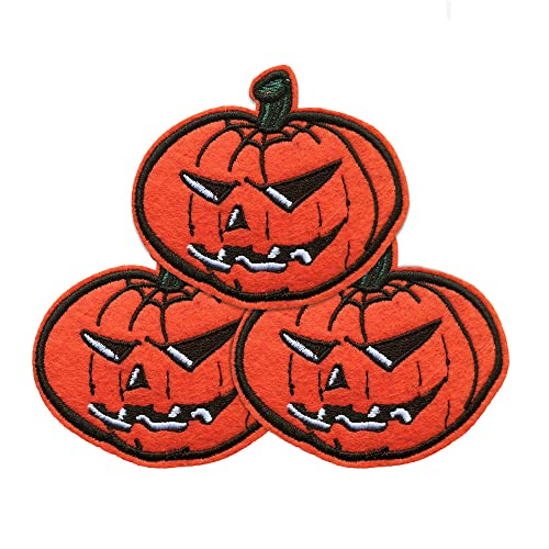 KLORIZ Smile Face Pumpkin Embroidered Iron On Sew On Patches Horror Movie Clothing Accessories DIY von KLORIZ