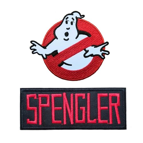 KLORIZ Spengler Stickerei-Aufnäher, zum Aufbügeln, Halloween, Geist, Totenkopf, Punk, DIY, Cosplay, Kleidung, Zubehör, Abzeichen (Spengler) von KLORIZ