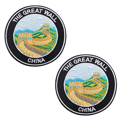 KLORIZ The Great Wall Embroidered Iron On Patches The Wonders Applique Accessories, 2 Stück von KLORIZ