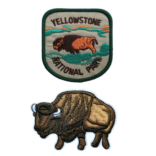 2 Stück Yellowstone National Park Stickerei Aufbügler Patch für Kleidung Zubehör 2 Stück Yellowstone National Park Stickerei Aufbügler Patch für Kleidung Zubehör von KLORIZ
