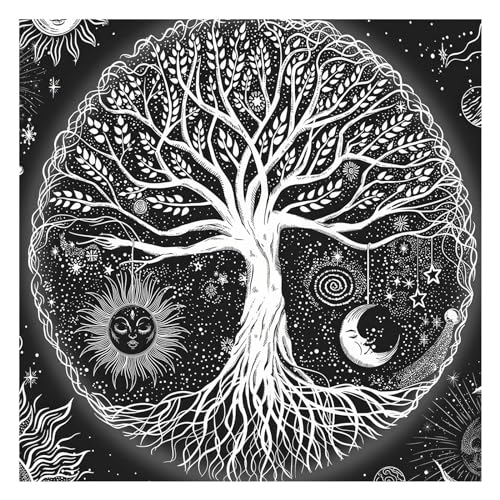 Indische Einlieferer Lebensbaum Altartuch Tischdecke Lebensbäume Ritual Spirituelles Tuch Für Tarot Tischdecke 50/75 cm Altartuch von KLOVA
